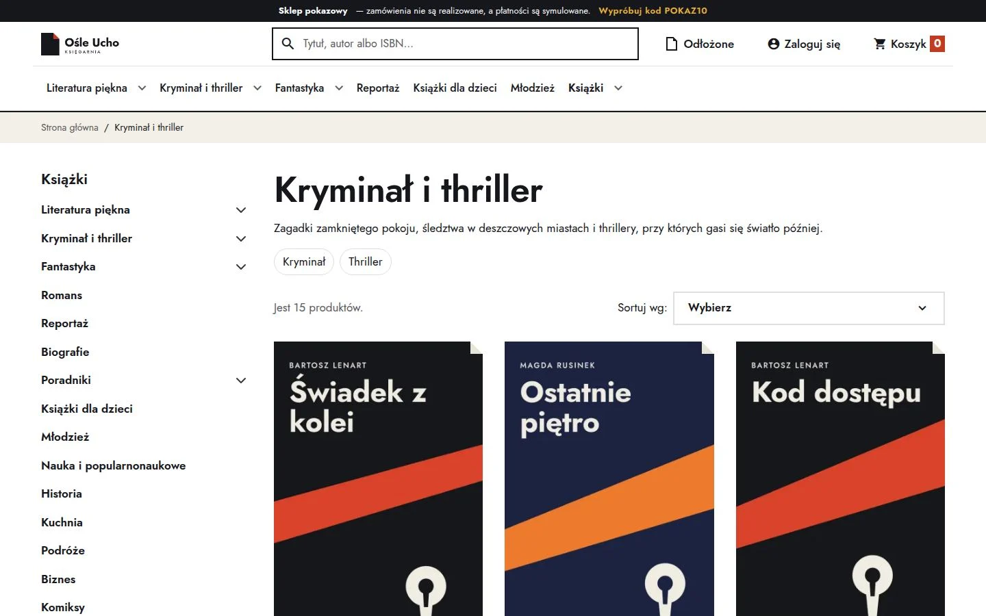 Dział książek z filtrami autora, formatu, ceny i roku wydania
