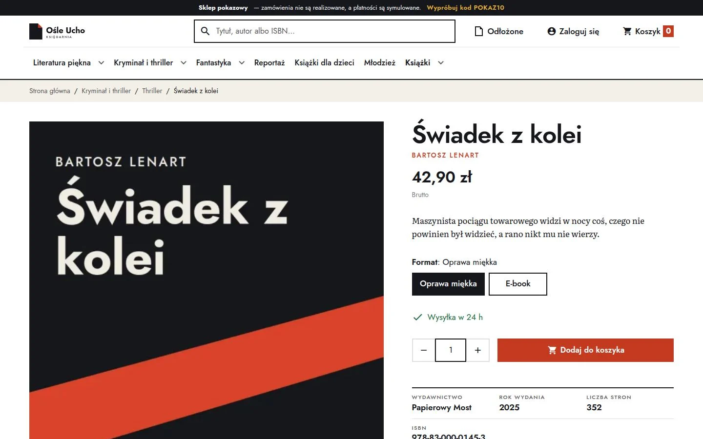 Karta książki z wyborem formatu i zaginanym rogiem okładki do odłożenia na później